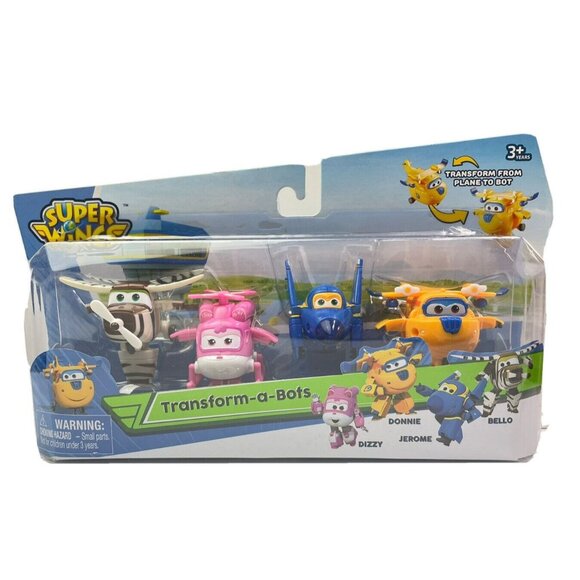 NEW SUPER WINGS~Transform-A-Robots~ 4-Pack Donnie, Dizzy, Jerome, & Bello(#8832) - Picture 1 of 3